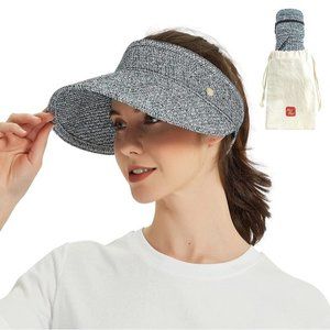 Packable Visor Hat Sun Hat for Women, Blue